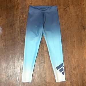 NWT! Girls Youth Medium Adidas Blue Leggings!